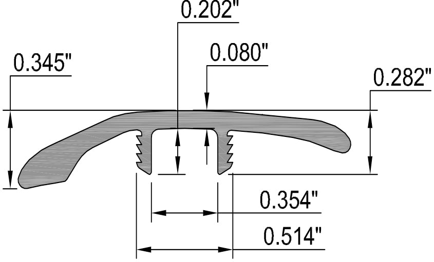 Saddleback Mountain Oak Waterproof 1.89 in. Wide x 7.5 ft. Length Reducer