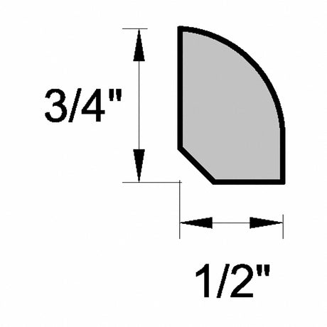 Unfinished White Oak 3/4 in. Tall x 1/2 in. Wide x 8 ft. Length Shoe Molding