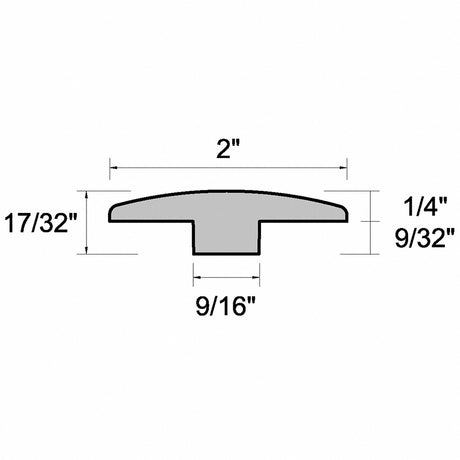 Unfinished Red Oak 2 in. Wide x 8 ft. Length T-Molding