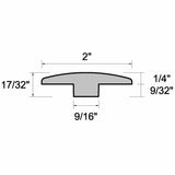 Unfinished Red Oak 2 in. Wide x 8 ft. Length T-Molding