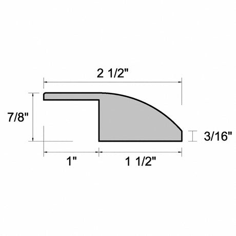 Unfinished Red Oak 2.5 in. Wide x 8 ft. Overlap Reducer