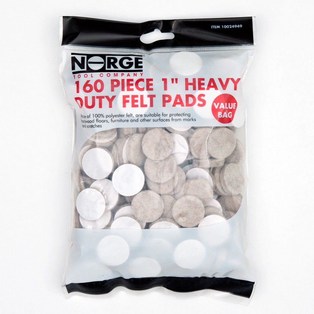 1" Heavy Duty Felt Pads 160-Pack Value Bag
