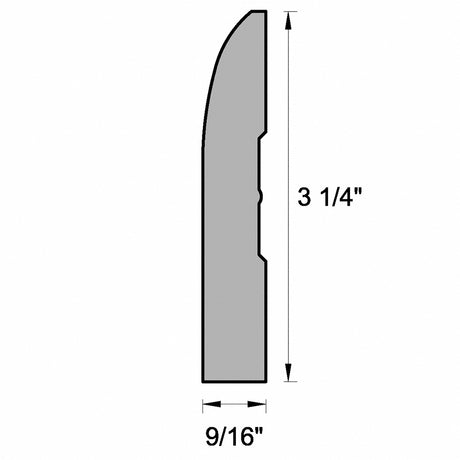 WM713 PFJ 9/16 in. Thick x 3-1/4 in. Tall x 8 ft. Length White Baseboard