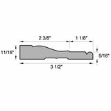 WM99 PFJ 11/16 in. Thick x 3-1/2 in. Tall x 8 ft. Length White Casing