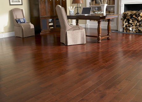 3/4 in. Moroccan Cherry Hevea Prefinished Solid Hardwood Flooring 3.5 in. Wide