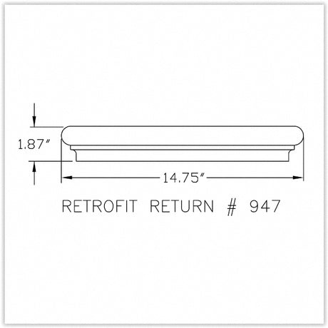 Prefinished Solid Wood Carbonized Strand Bamboo 1in. T x 1.88in. W x 14.75in. L Retrofit Return End