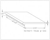 Prefinished Solid Wood Classic Gunstock Oak 5/8 in. T x 11.5 in. W x 48 in. L Retrofit Stair Tread