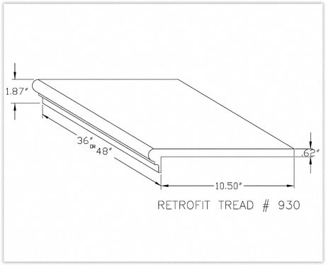 Prefinished Solid Wood Classic Gunstock Oak 5/8 in. T x 11.5 in. W x 48 in. L Retrofit Stair Tread