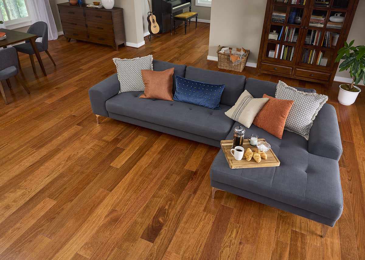 3/4 in. Brazilian Cherry Prefinished Solid Hardwood Flooring 5 in. Wide