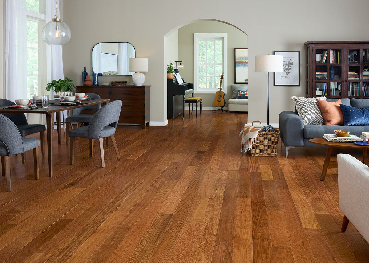 3/4 in. Brazilian Cherry Prefinished Solid Hardwood Flooring 5 in. Wide