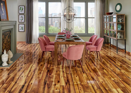 12mm Heard County Hickory High Gloss Laminate Flooring 6.26 in. Wide x 54.45 in. Long