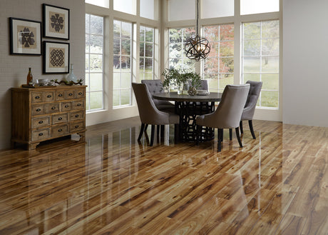 12mm Heard County Hickory High Gloss Laminate Flooring 6.26 in. Wide x 54.45 in. Long