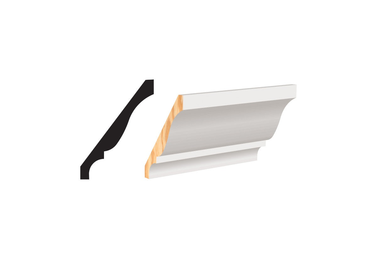 11/16 in. Thick x 5-1/4 in. Wide x 12 ft. Length WM45 White Crown