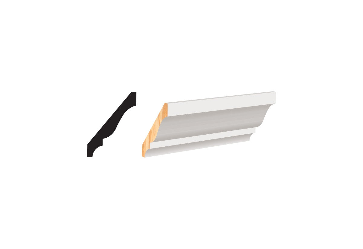 LWM49 PFJ 9/16 in. Thick x 3-5/8 in. Tall x 12 ft. Length White Crown