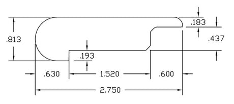Prefinished French Oak 3/8 in. Thick x 2.75 in. Wide x 6.5 ft. Length Overlap Stair Nose