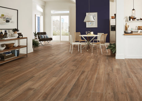 9 in. x 48 in. Brass Haven Oak Porcelain Tile