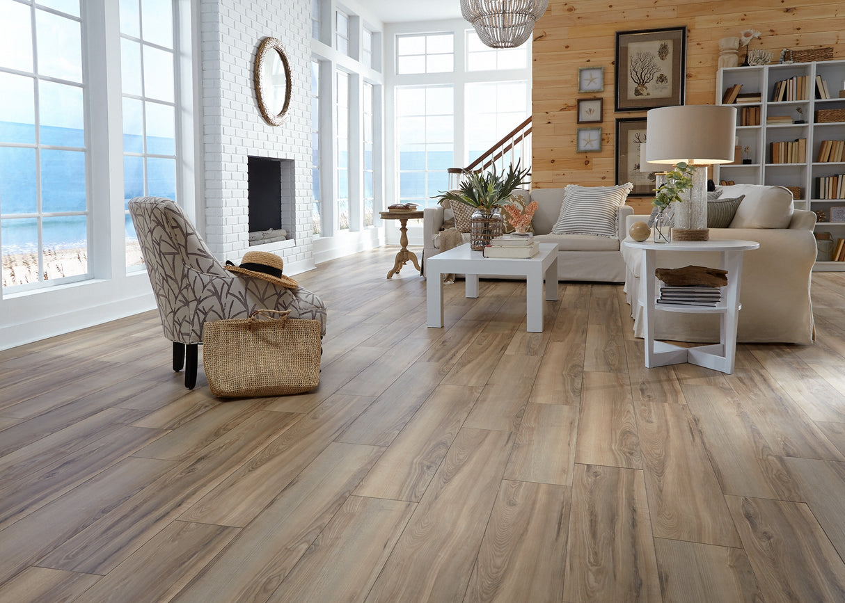 12mm Sunswept Ash Laminate Flooring 8 in. Wide x 47.64 in. Long