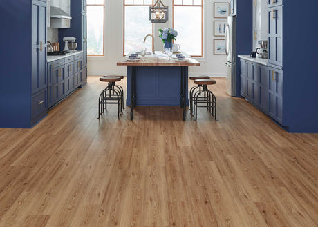 7mm w/pad Honey Mead Oak Waterproof Rigid Vinyl Plank Flooring 7 in. Wide x 48 in. Long