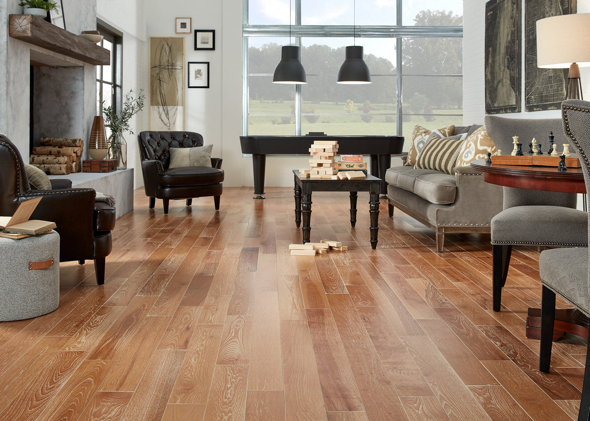 3/4 in. North Hampton Hickory Distressed Prefinished Solid Hardwood Flooring 5 in. Wide