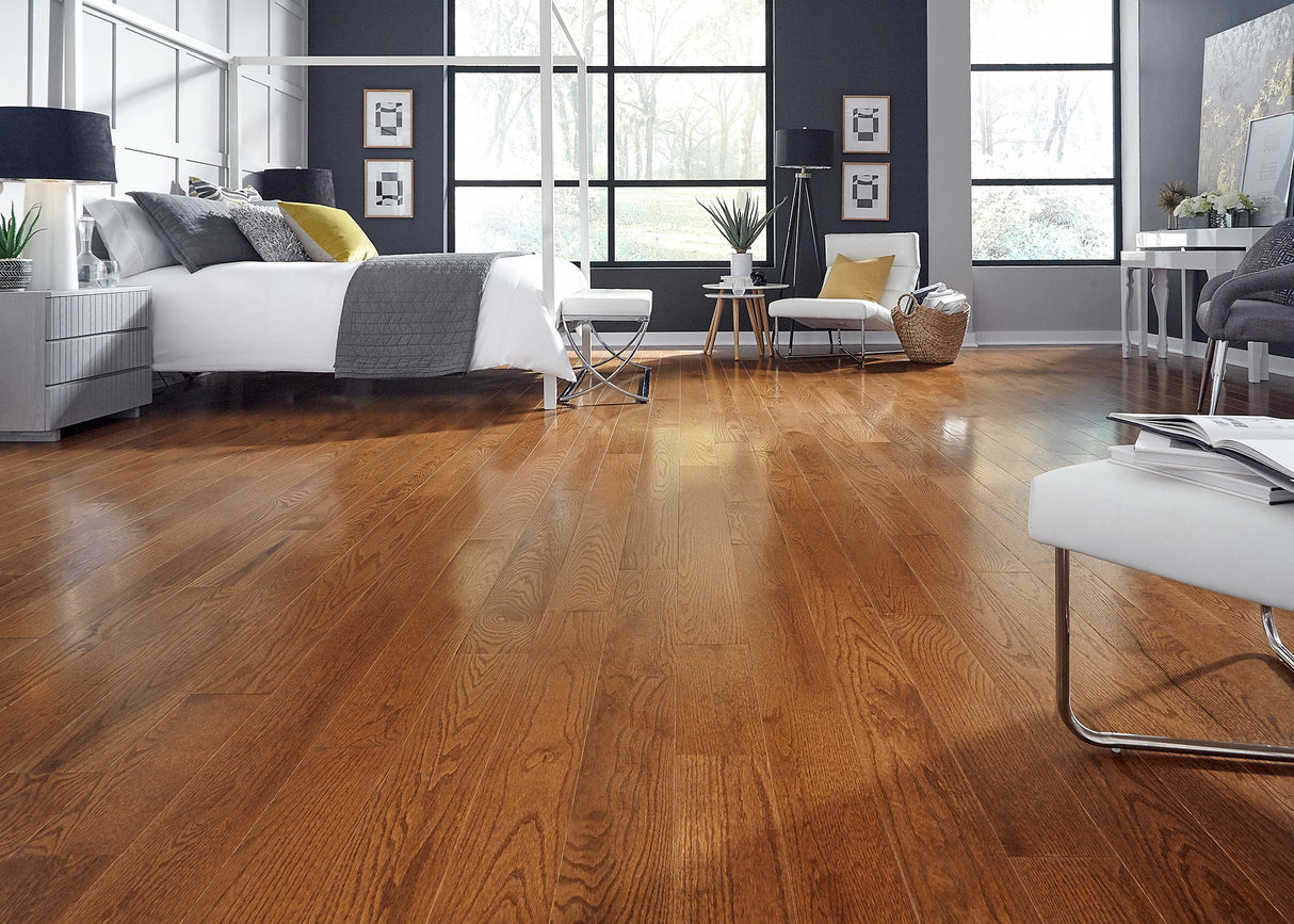 3/4 in. Saddle Oak Prefinished Solid Hardwood Flooring 5 in. Wide