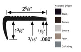 Commercial Rubber #3 Stair Nosing 2-5/8 in. x 9 ft. - Dark Gray