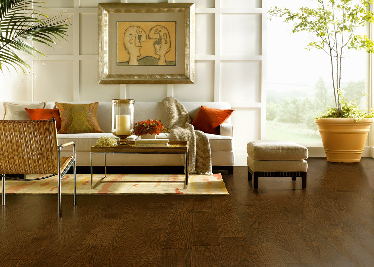 3/4 in. Saddle Oak Prefinished Solid Hardwood Flooring 3.25 in. Wide