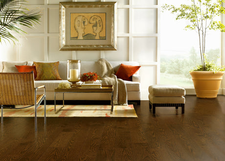 3/4 in. Saddle Oak Prefinished Solid Hardwood Flooring 3.25 in. Wide
