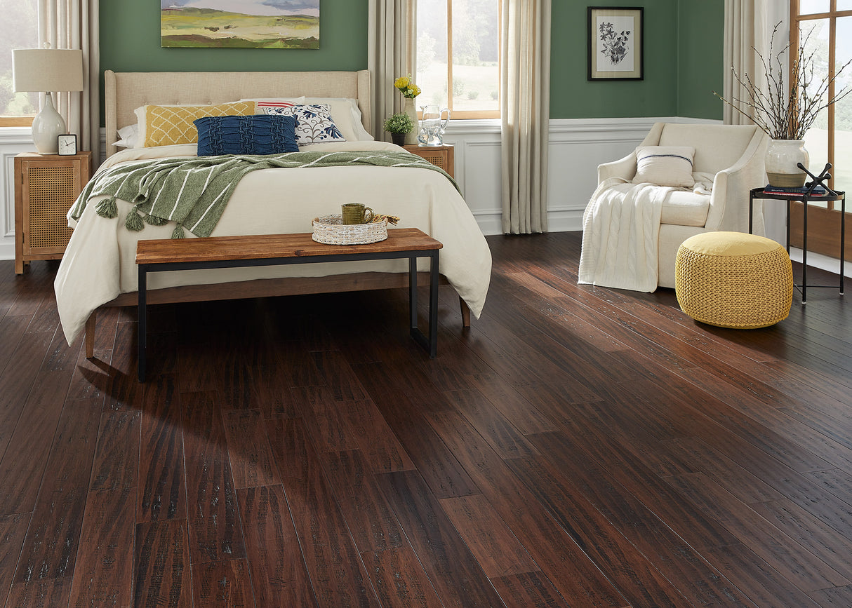 3/8 in. Madison County Distressed Click Strand Engineered Bamboo Flooring 5.13 in. Wide