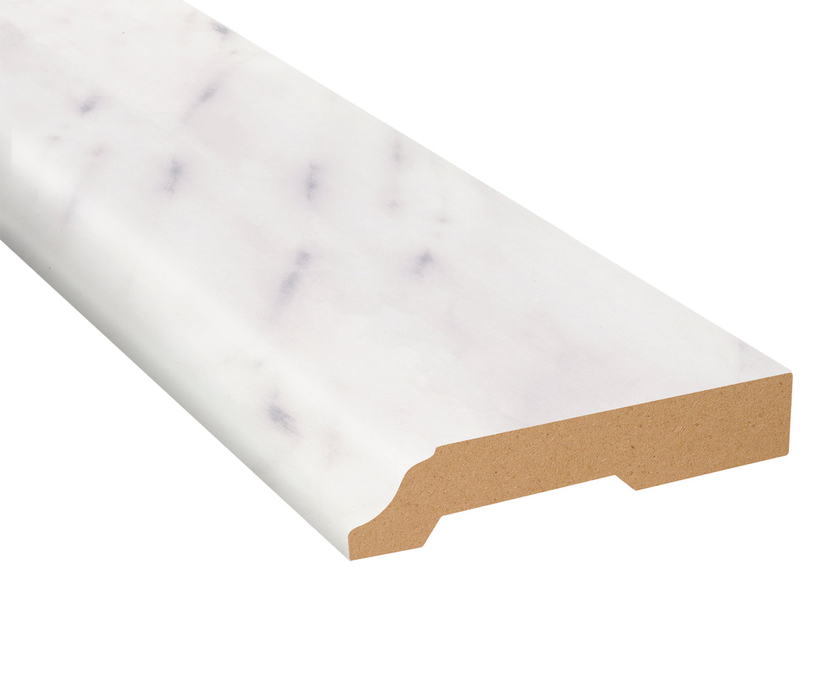 White Marble Vinyl 3.25" Wide x 7.5 ft Length Baseboard