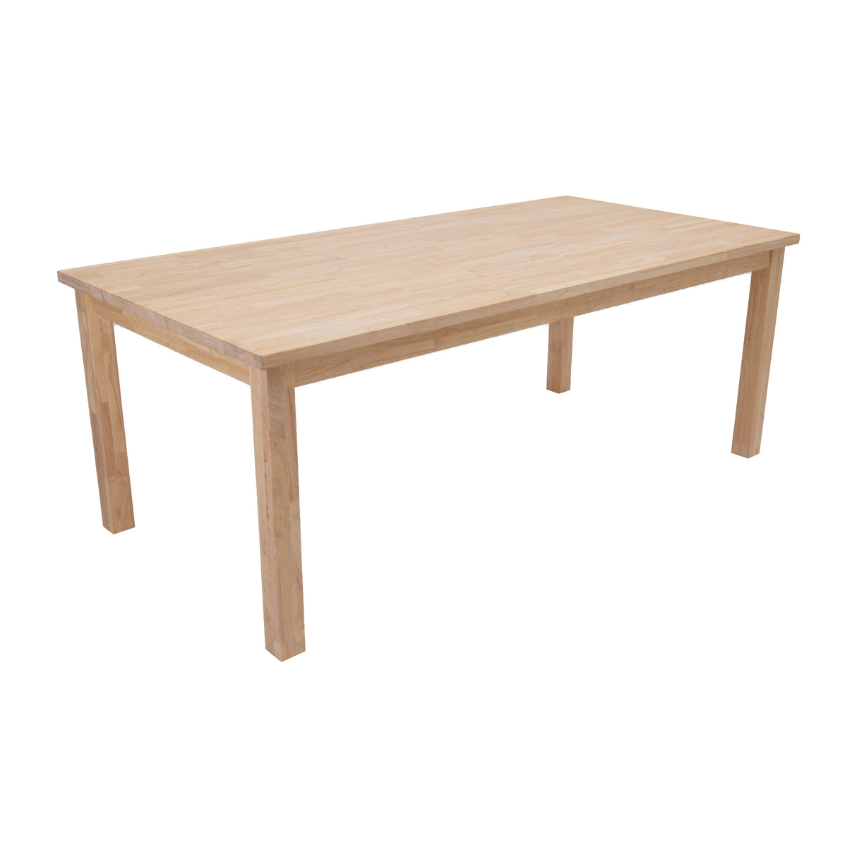 Unfinished Essential Hevea 80 in. Long x 40 in. Wide x 30 In. Tall Solid Hardwood Table
