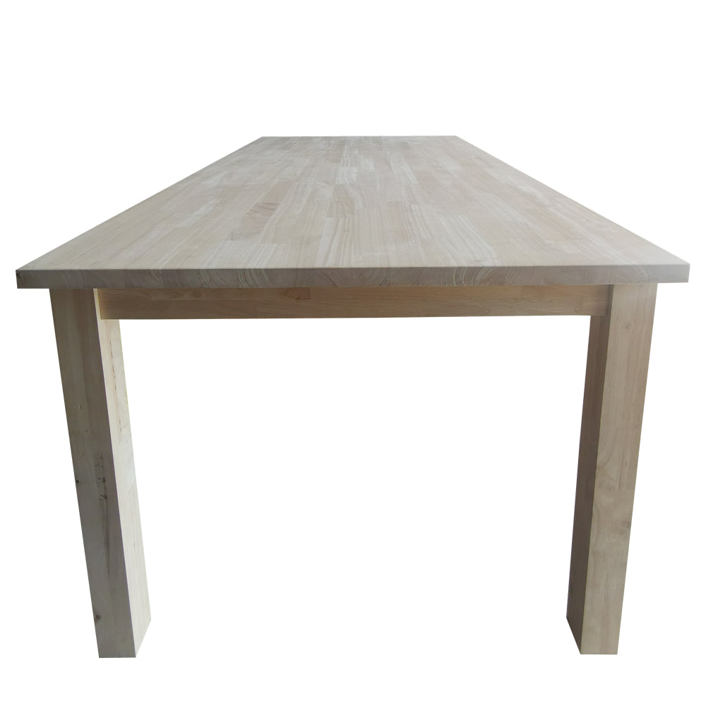 Unfinished Essential Hevea 80 in. Long x 40 in. Wide x 30 In. Tall Solid Hardwood Table