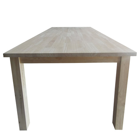 Unfinished Essential Hevea 80 in. Long x 40 in. Wide x 30 In. Tall Solid Hardwood Table