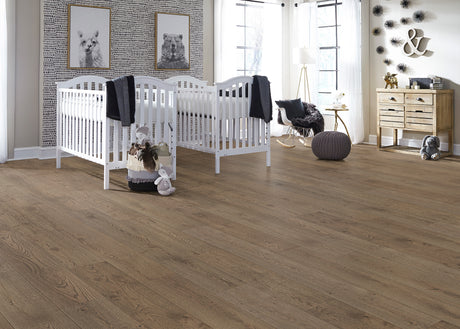 7mm w/pad Lake Powell White Oak Water-Resistant Distressed Engineered Hardwood Flooring 7.48 in Wide