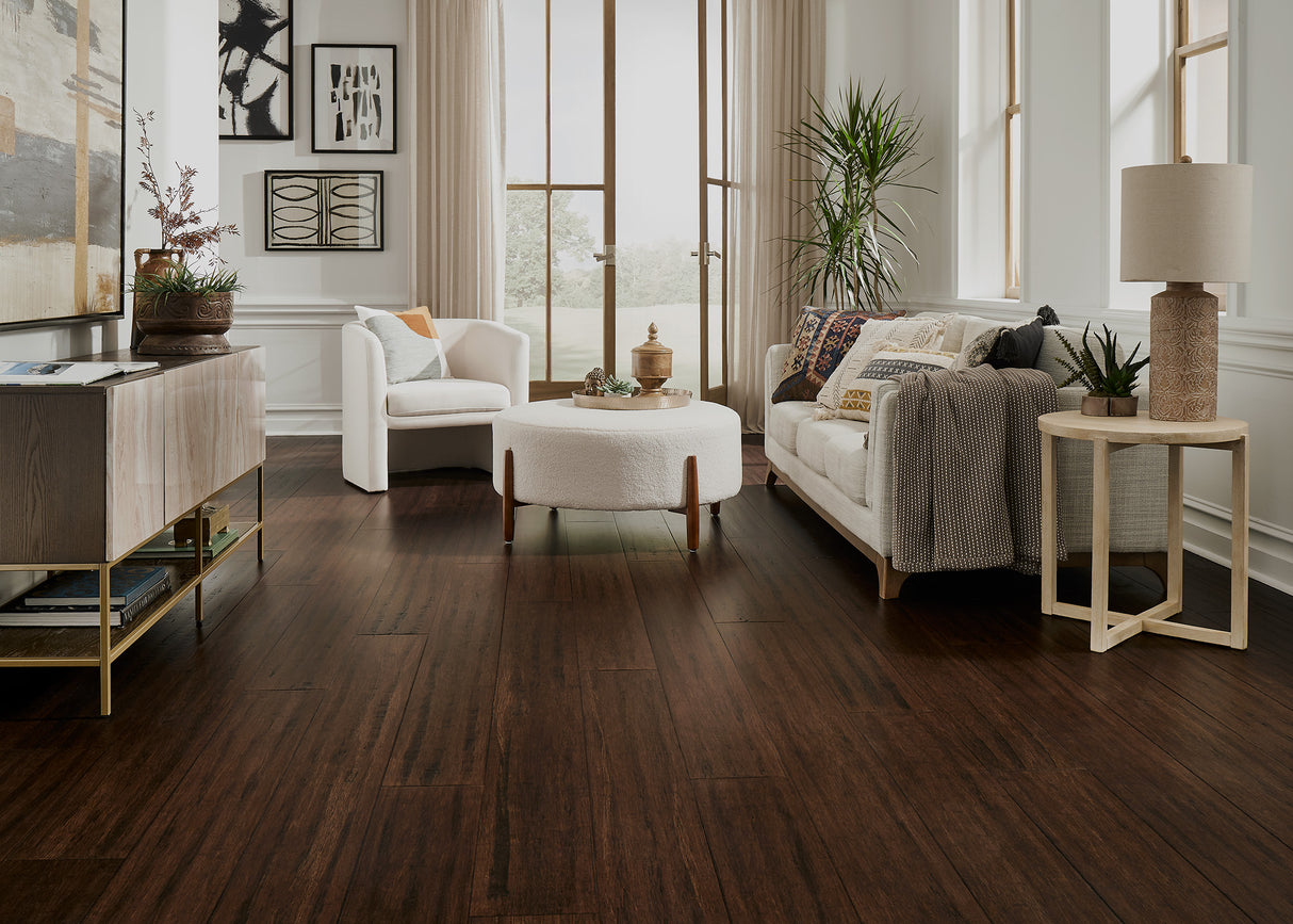 1/2 in. French Press Distressed Engineered Click Strand Bamboo Flooring 7.5 in. Wide - Sample