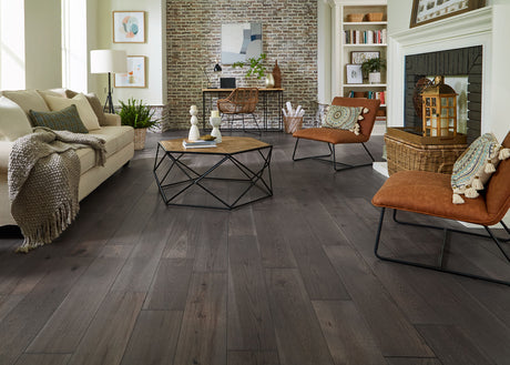 7/16 in. Bristol Tavern Hickory Distressed Engineered Hardwood Flooring 7.4 in. Wide - Sample