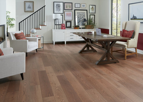 7/16 in. Fontana Red Oak Distressed Prefinished Engineered Hardwood Flooring 7.4 in. Wide