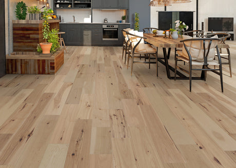 1/2 in. Nautilus Hickory Wire Brushed Prefinished Engineered Hardwood 7.4 in. Wide