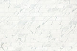 2 in. x 4 in. Carrara Mosaic Porcelain Tile Sheet