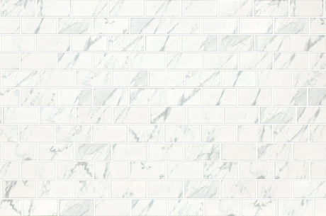 2 in. x 4 in. Carrara Mosaic Porcelain Tile Sheet