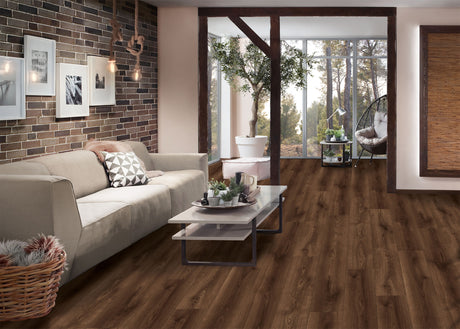 12mm w/ 2mm pad Barnwood Oak Water-Resistant Laminate Flooring 8.03 in. Wide x 47.64 in. Long