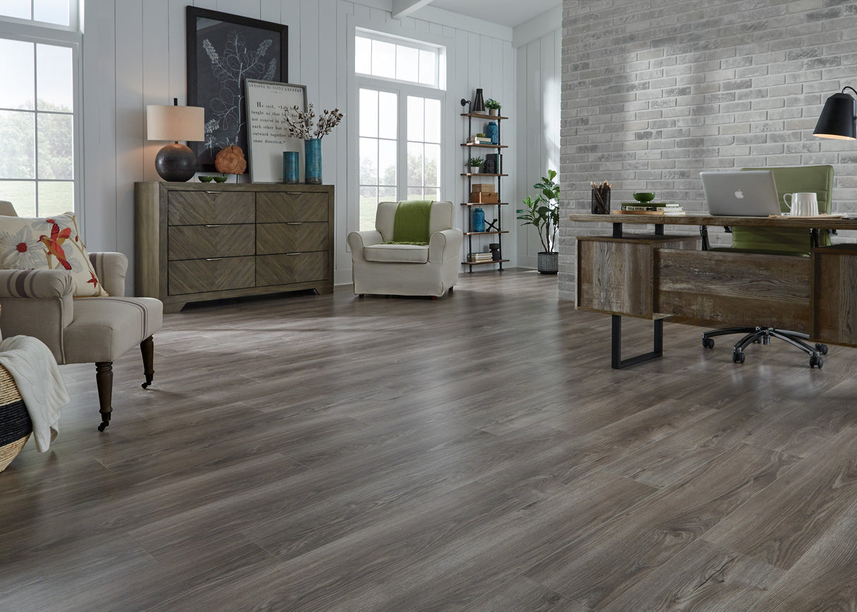 8mm Mountain Trail Oak w/ pad Water-Resistant Laminate Flooring 8.03 in. Wide x 48 in. Long - Sample