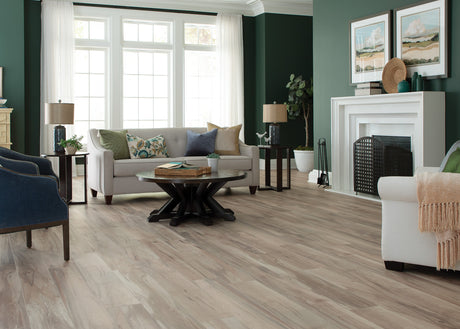 9mm w/pad Preston Peak Maple Water-Resistant Hybrid Resilient Flooring 7.56 in. W x 50.63 in. L - Sample