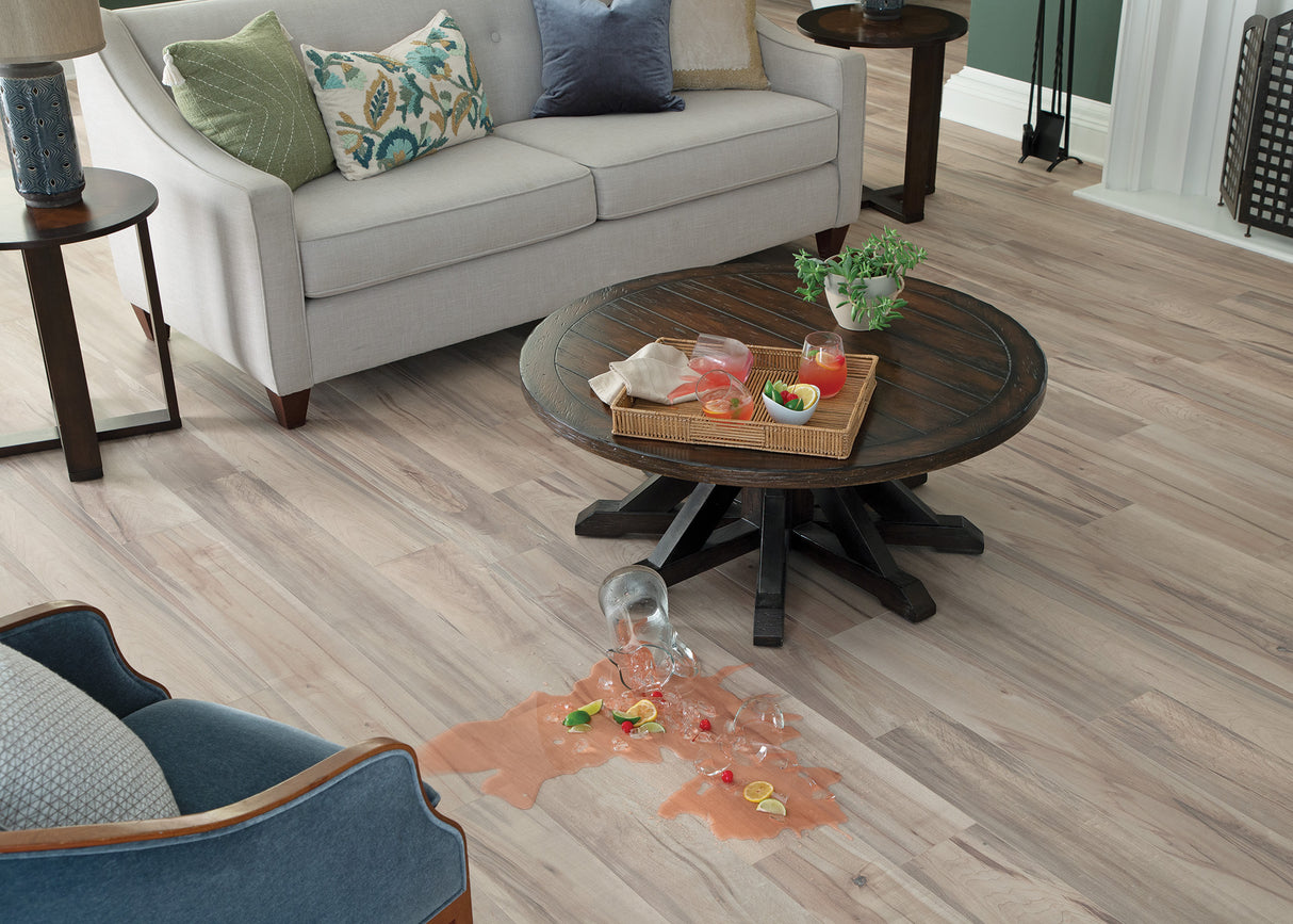 9mm w/pad Preston Peak Maple Water-Resistant Hybrid Resilient Flooring 7.56 in. W x 50.63 in. L - Sample