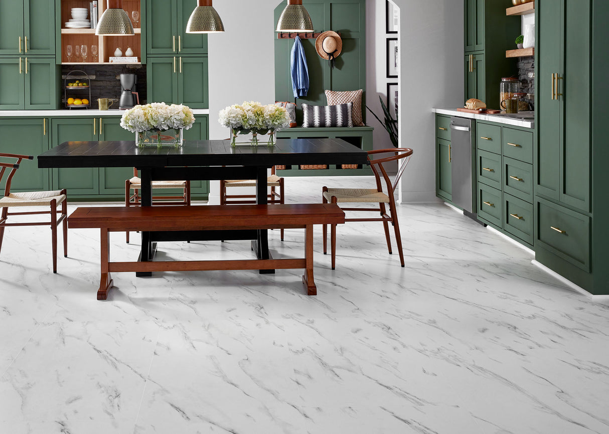 8mm Monument Marble Water-Resistant Laminate Flooring 23.66 in. Wide x 47 in. Long - Sample