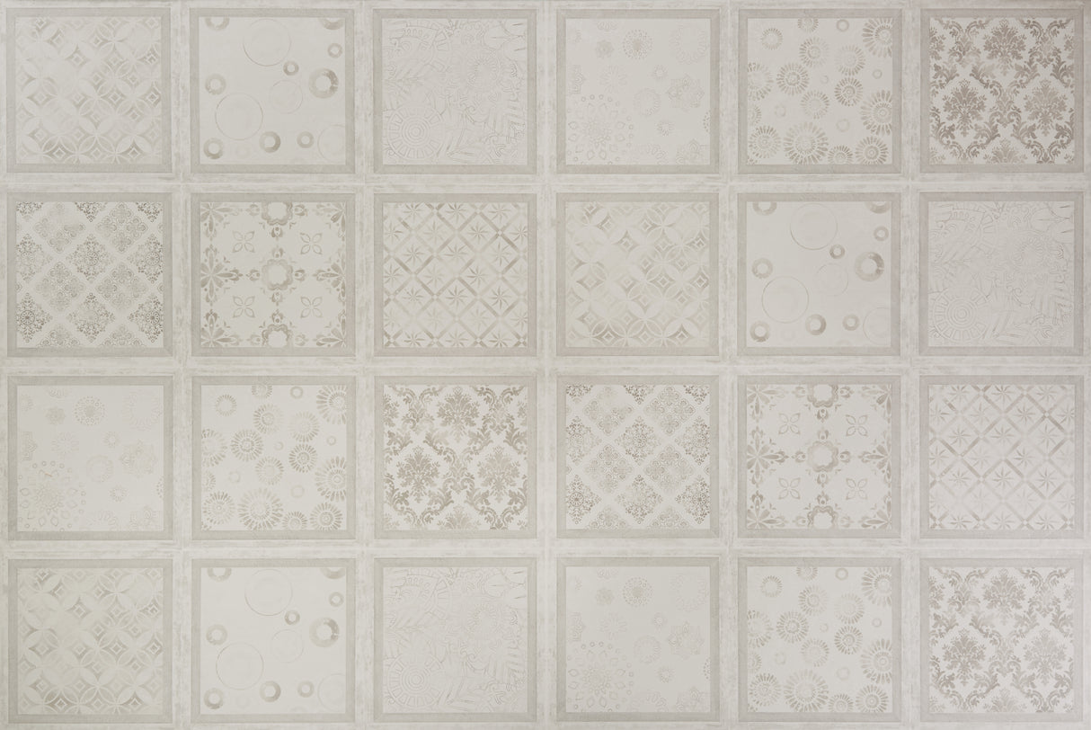 8mm Quilted Gray Tile Water-Resistant Laminate Flooring 15.52 in. Wide x 46 in. Long