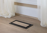 4"x10" Framed ABS Resin Matte Black Floor Register
