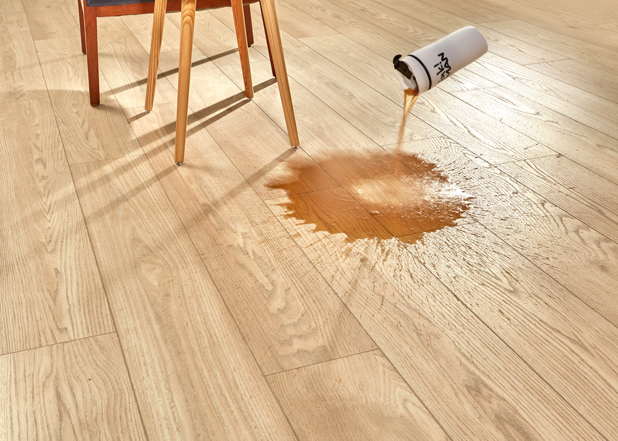 12mm Lantern Glow Chestnut w/pad Water-Resistant Laminate Flooring 7.48 in. Width x 50.6 in. Length