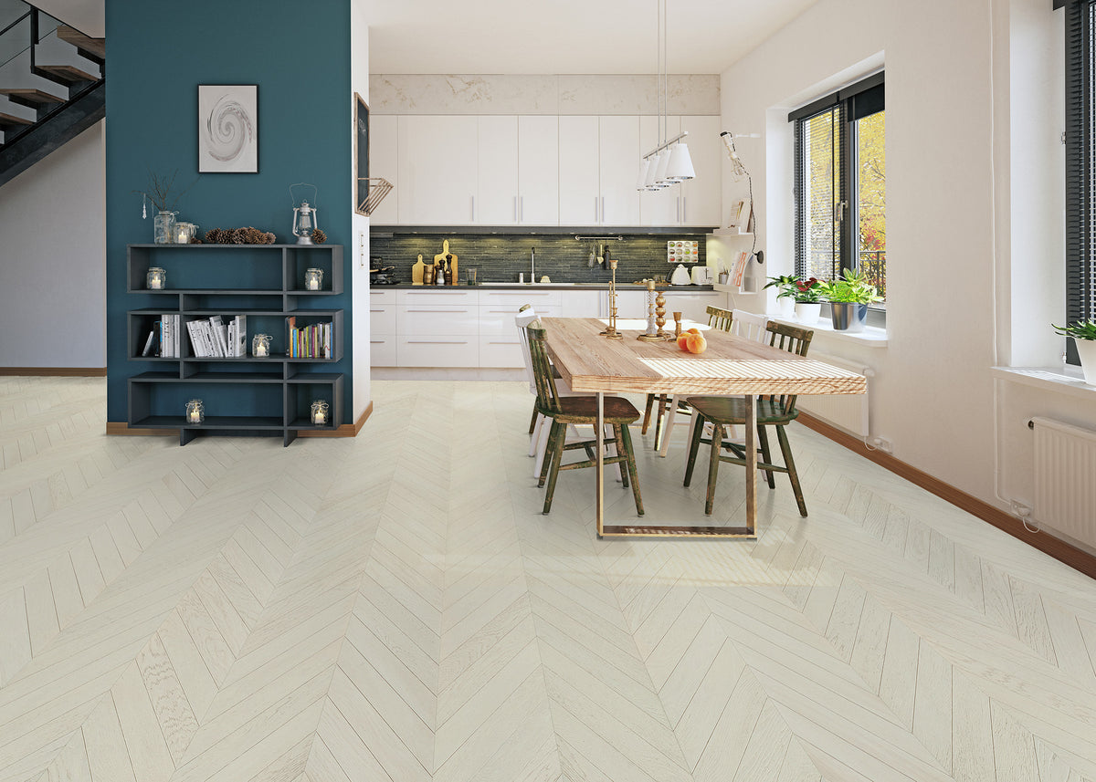 5/8 in. Chelsea Chevron Wire Brushed Engineered Hardwood 11.42 in. Wide