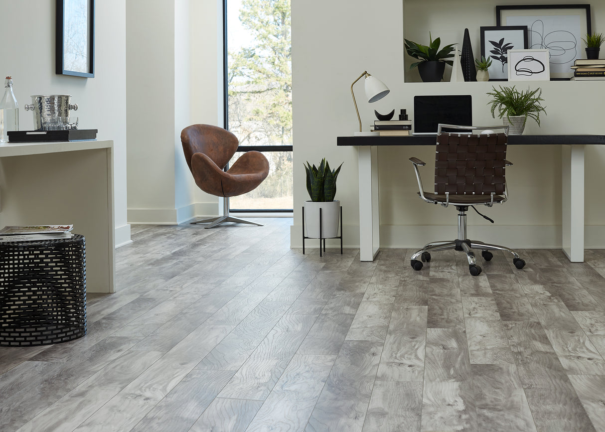 12mm w/pad Arctic Hackberry Water-Resistant Laminate Flooring 6.06 in. Width x 50.60 in. Length - Sample