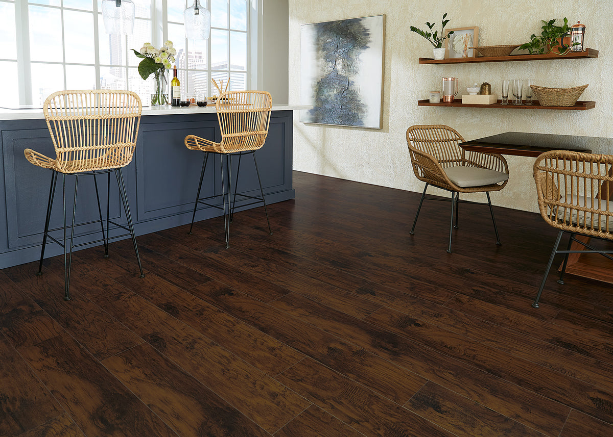 12mm Rustic Realm Hickory Water-Resistant Laminate Flooring 7.5 in. Width x 50.63 in. Length
